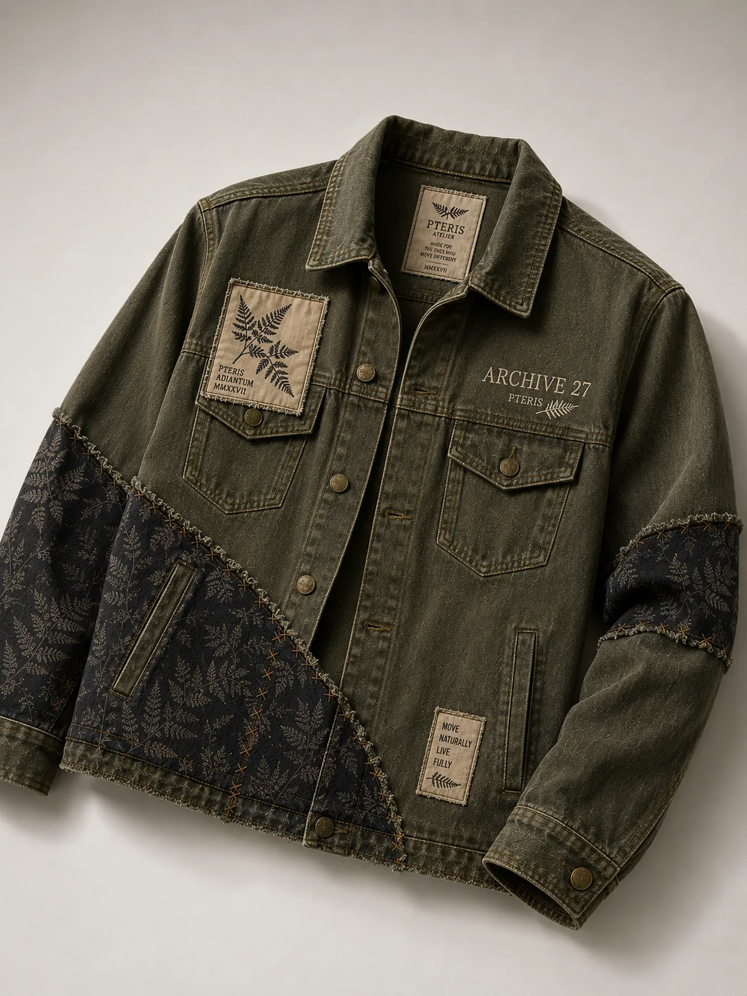 Archive 27 "Rooted in Motion" Olive Denim Jacket
