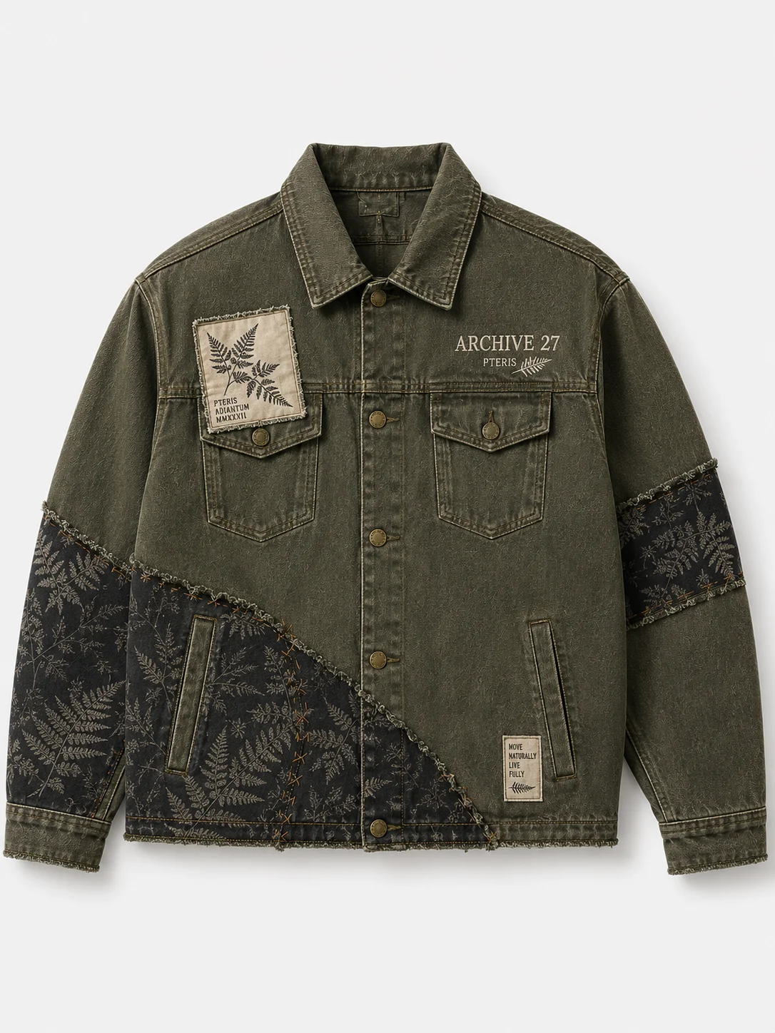 Archive 27 "Rooted in Motion" Olive Denim Jacket