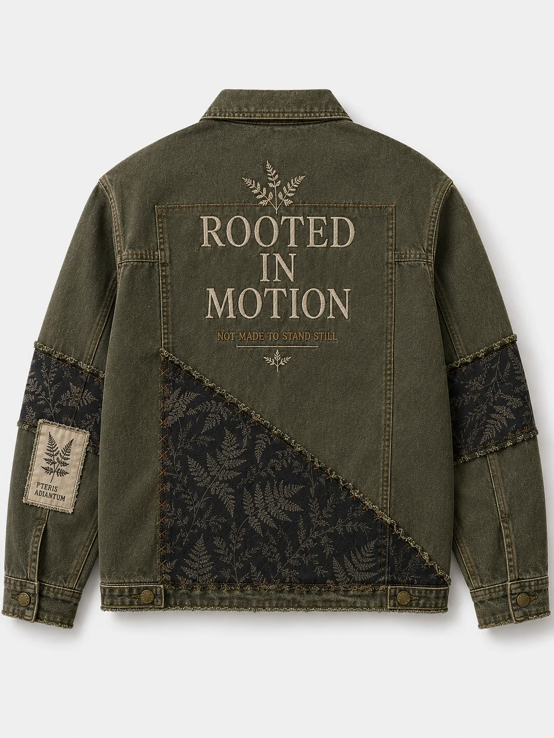 Archive 27 "Rooted in Motion" Olive Denim Jacket