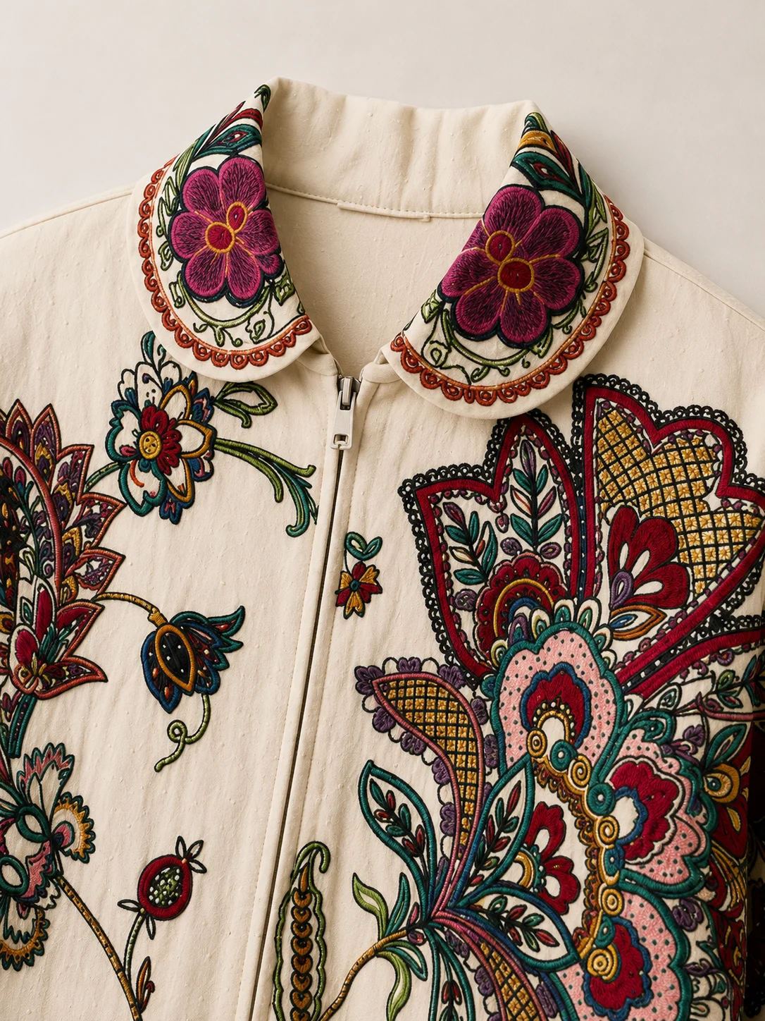 Bloom Heritage Embroidered Floral Jacket – Ivory