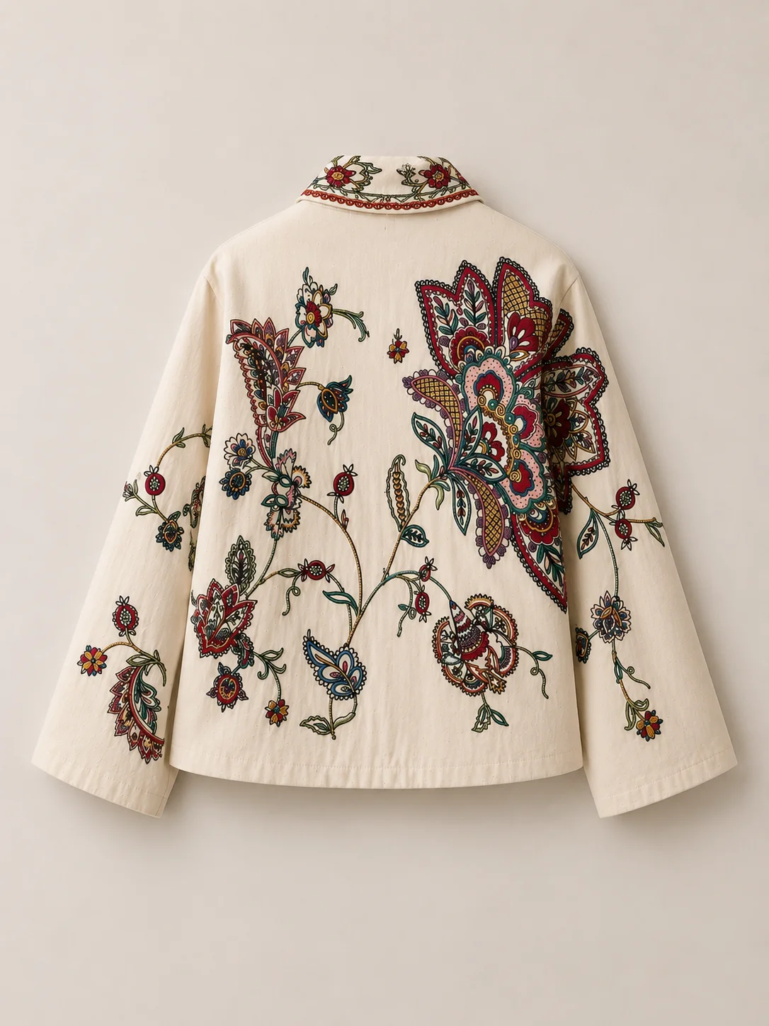 Bloom Heritage Embroidered Floral Jacket – Ivory