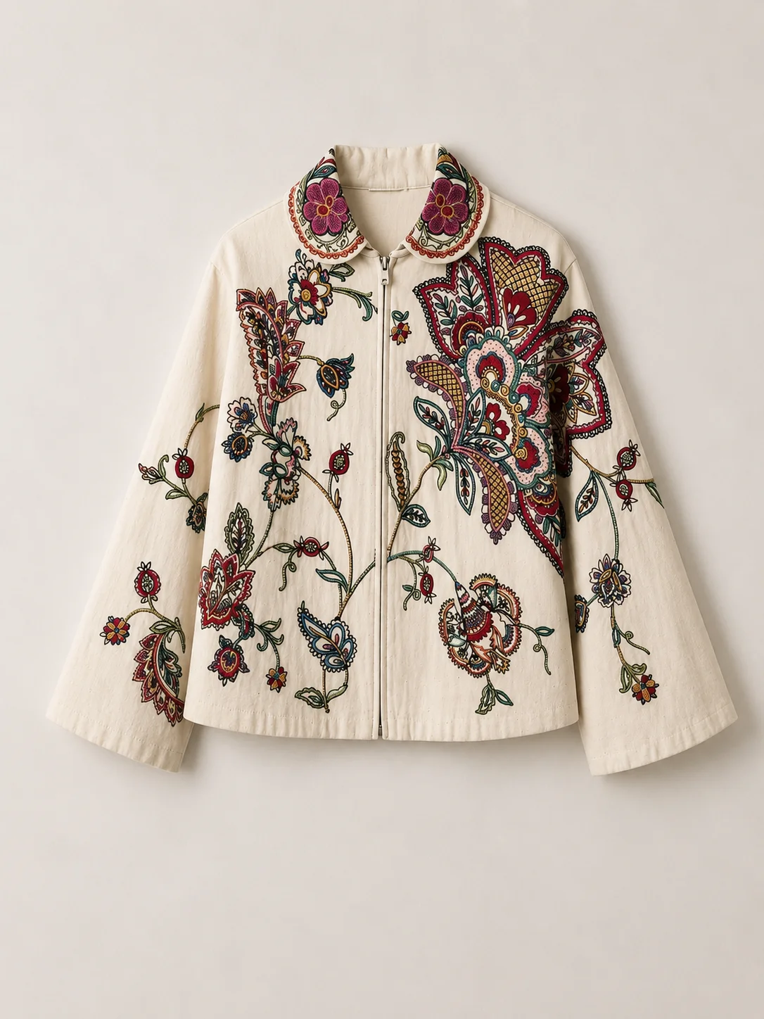 Bloom Heritage Embroidered Floral Jacket – Ivory