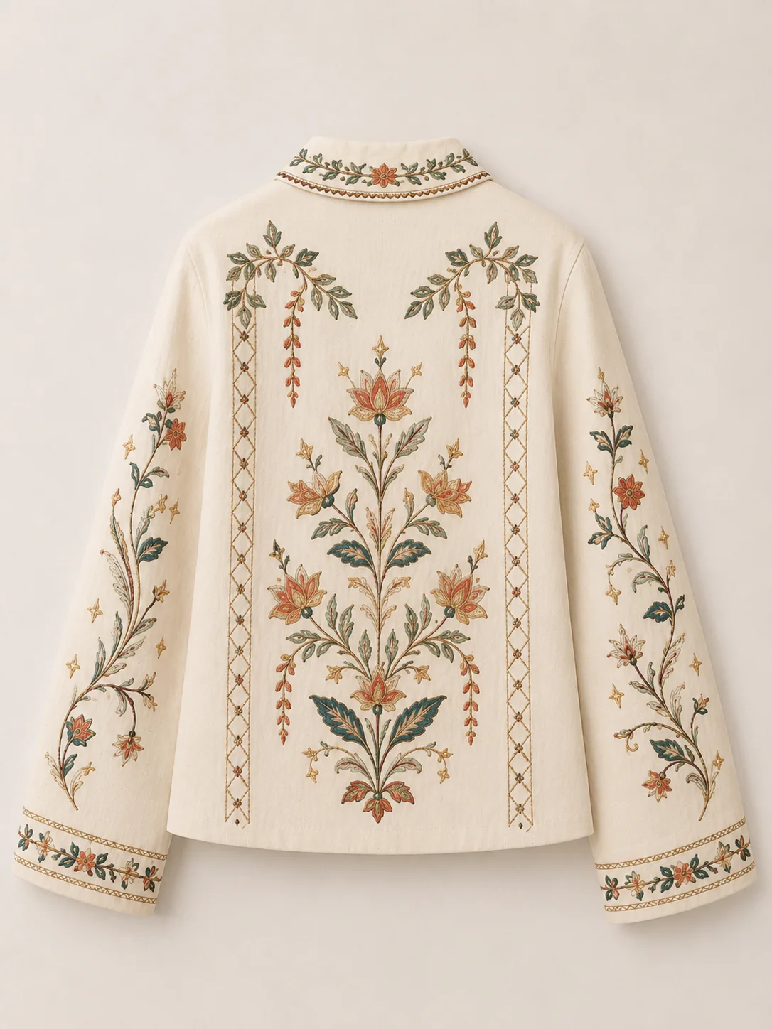 Bloom Heritage Embroidered Floral Jacket – Ivory