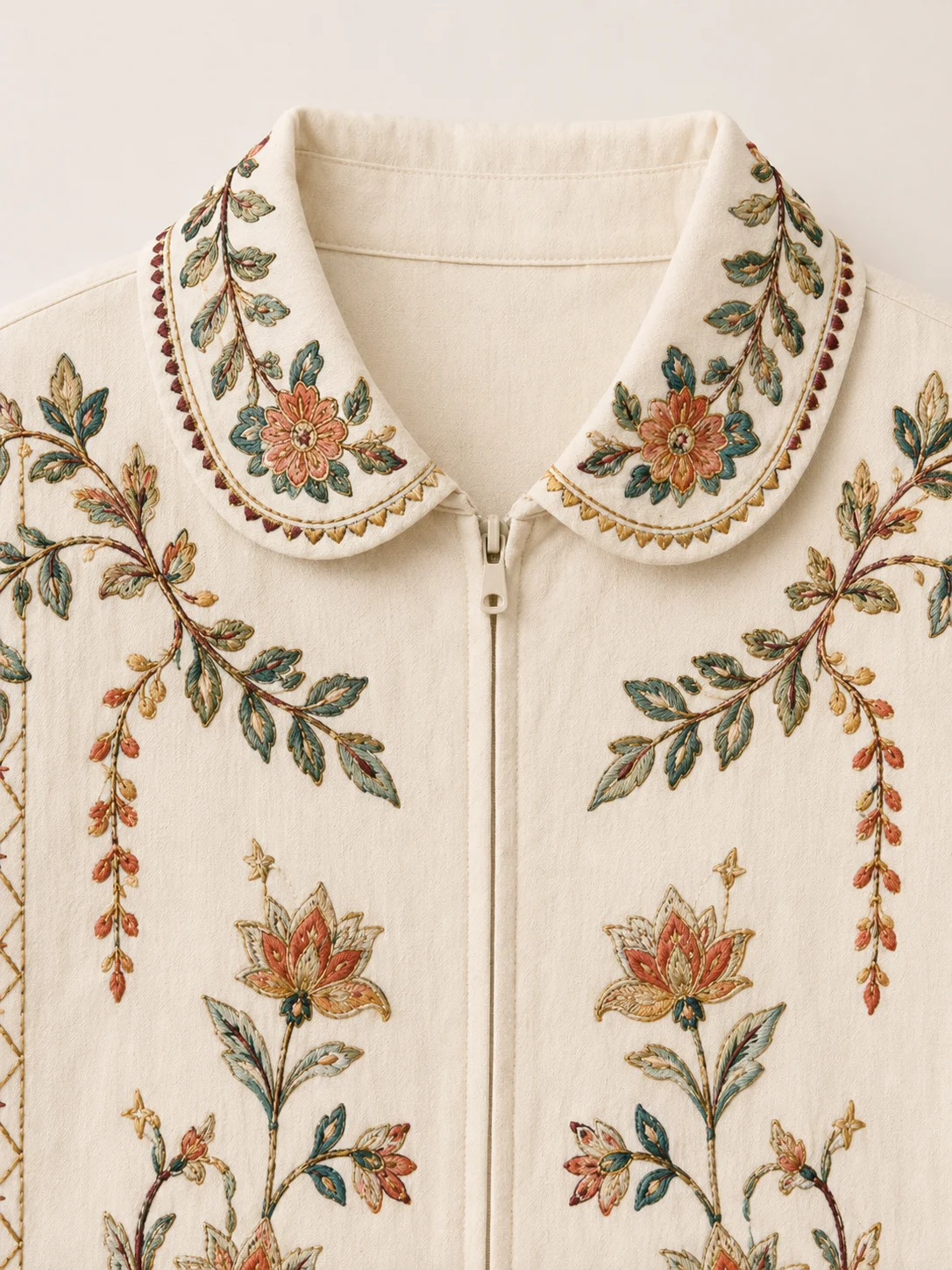 Bloom Heritage Embroidered Floral Jacket – Ivory