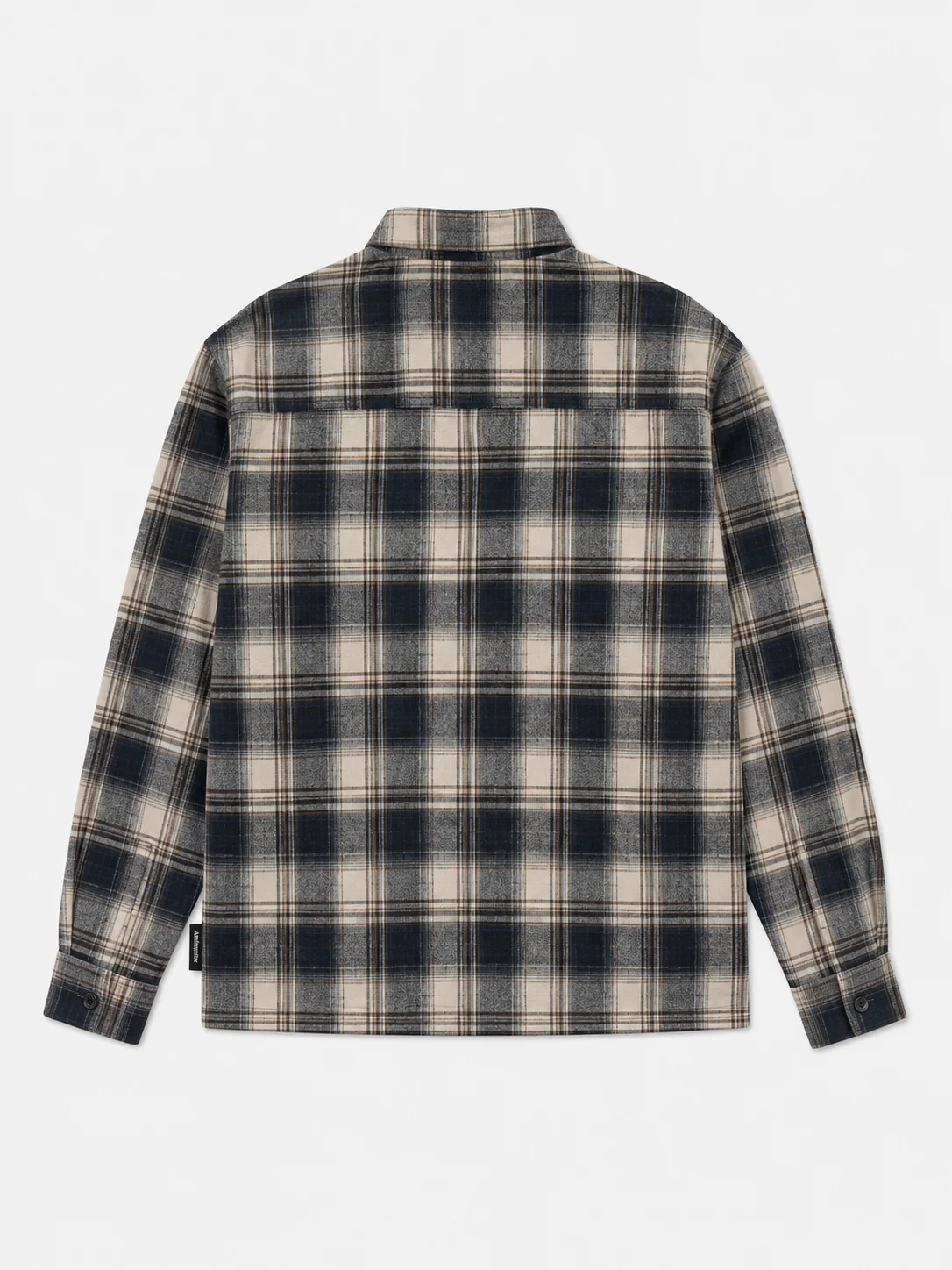 Adiantum Classic Plaid Flannel Shirt – Beige & Navy